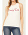 Image #2 - Blended Women's Rhinestone Country Club Graphic Tank, White, hi-res