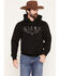 Image #1 - Kimes Ranch Men's Riddle Camo Fill Logo Hooded Sweatshirt, Black, hi-res