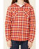 Image #3 - Roper Girls' Plaid Print Thermal Lined Snap-Front Hooded Shacket, Orange, hi-res