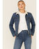 Wrangler Women's Sherpa-lined Denim Trucker Jacket, Blue, hi-res