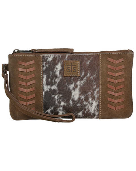 STS Ranchwear By Carroll Women's Saddle Tramp Hair-On Wristlet Clutch, Brown, hi-res