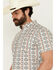 Image #2 - RANK 45® Men's Westgate Abstract Geo Print Short Sleeve Button-Down Stretch Western Shirt, Ivory, hi-res
