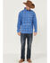 Image #2 - RANK 45® Men's Shadow Southwestern Print 1/4 Zip-Front Fleece Pullover, Blue, hi-res