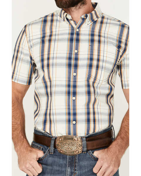 Image #3 - Cody James Men's Plaid Print Long Sleeve Button-Down Stretch Western Shirt, Ivory, hi-res