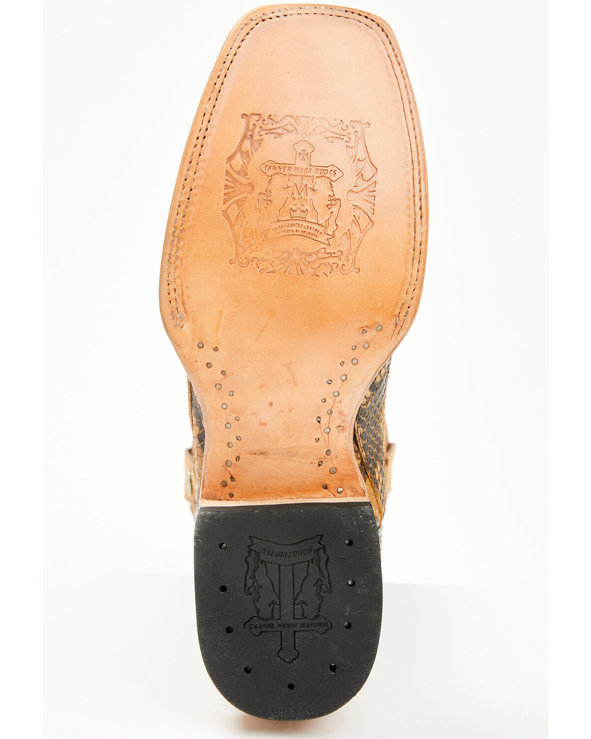 Image #7 - Tanner Mark Men's Bandera Western Boots - Square Toe, Honey, hi-res