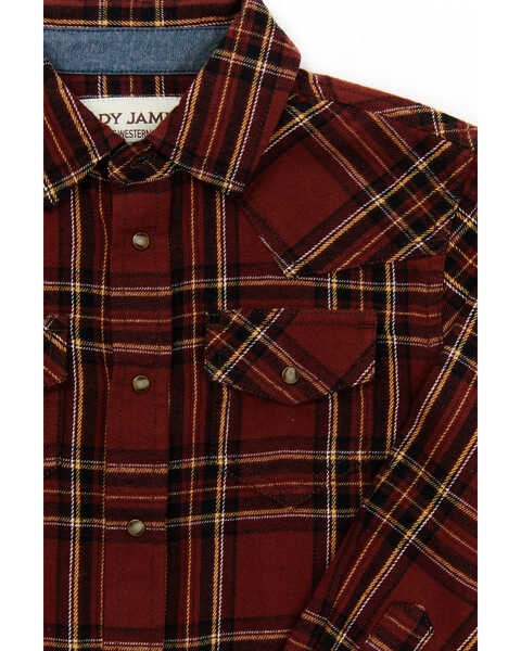Cody James Boys' Plaid Print Long Sleeve Flannel Snap Shirt - Toddler, Rust Copper, hi-res
