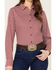 Image #3 - Ariat Women's Geo Team Kirby Long Sleeve Button Down Stretch Western Shirt, Pink, hi-res