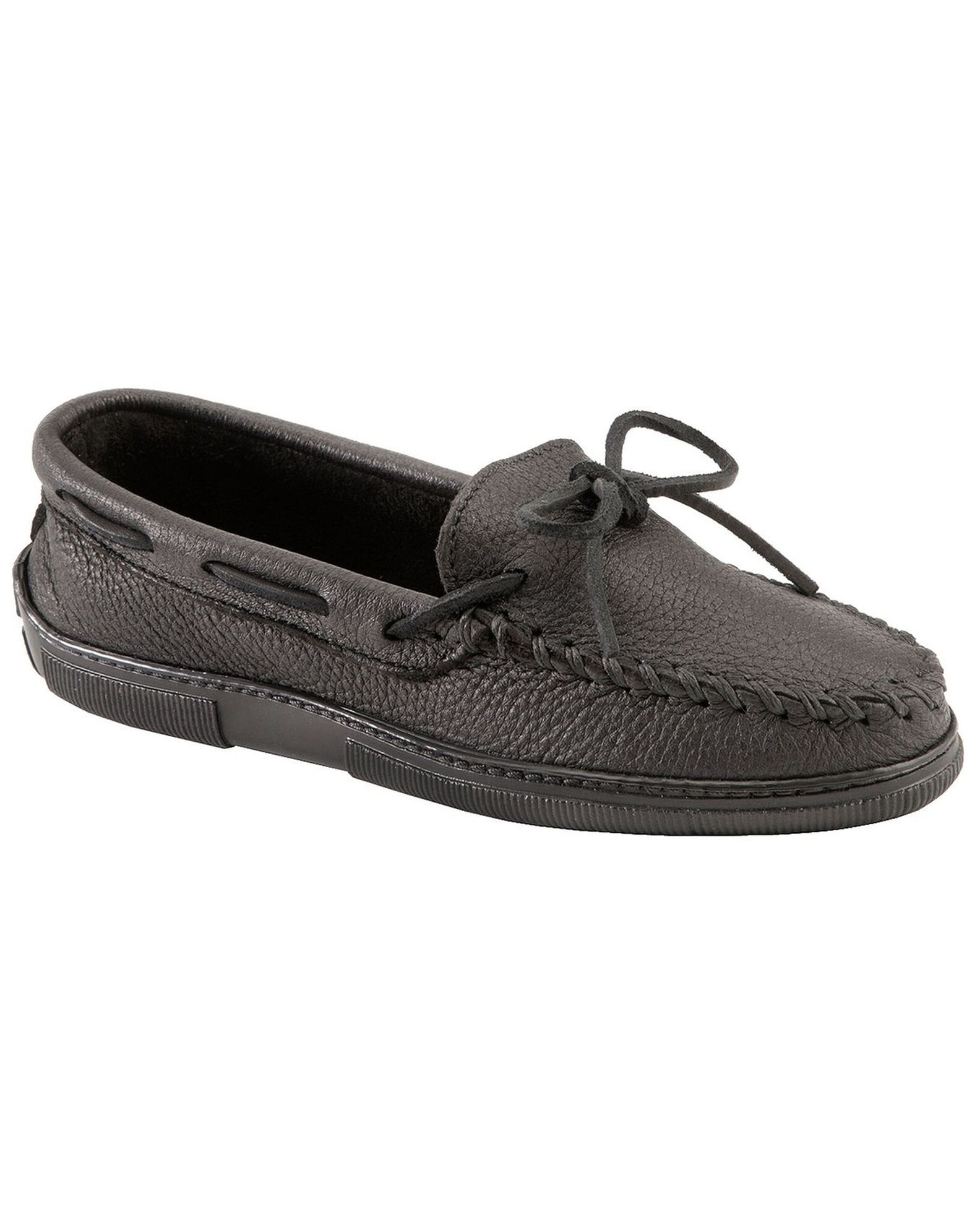 Womens black minnetonka moccasins on sale