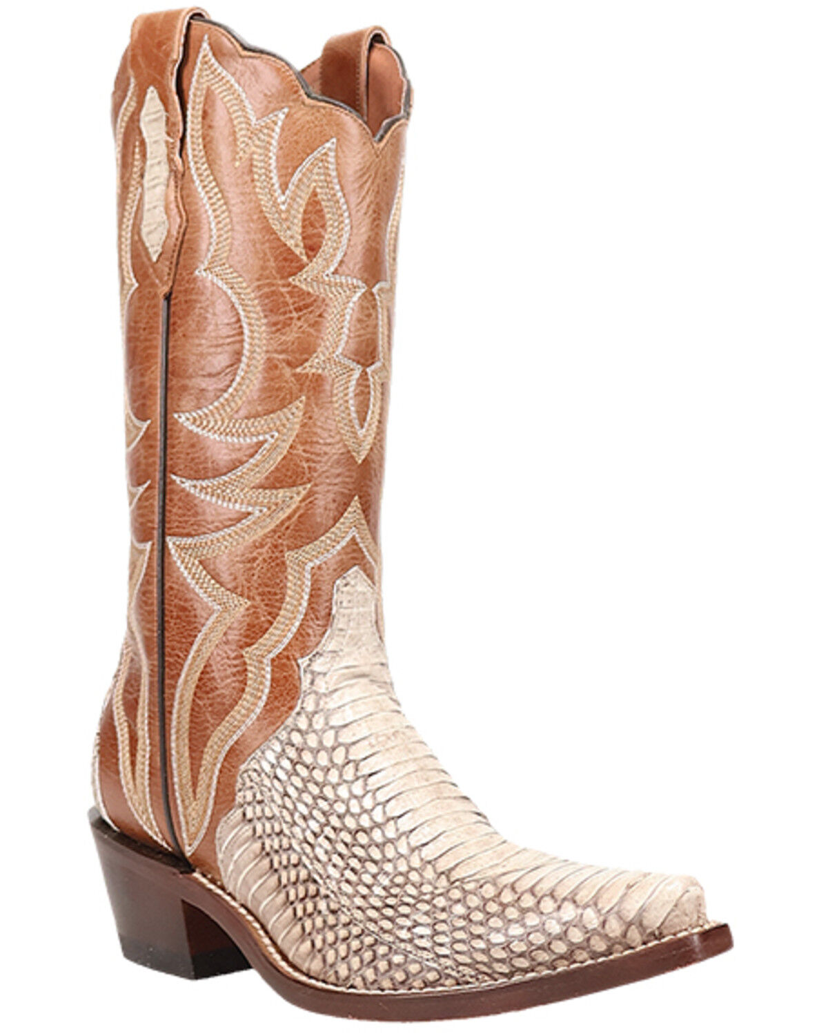 Image #1 - Dan Post Women's Exotic Snake Western Boots - Snip Toe, Brown, hi-res