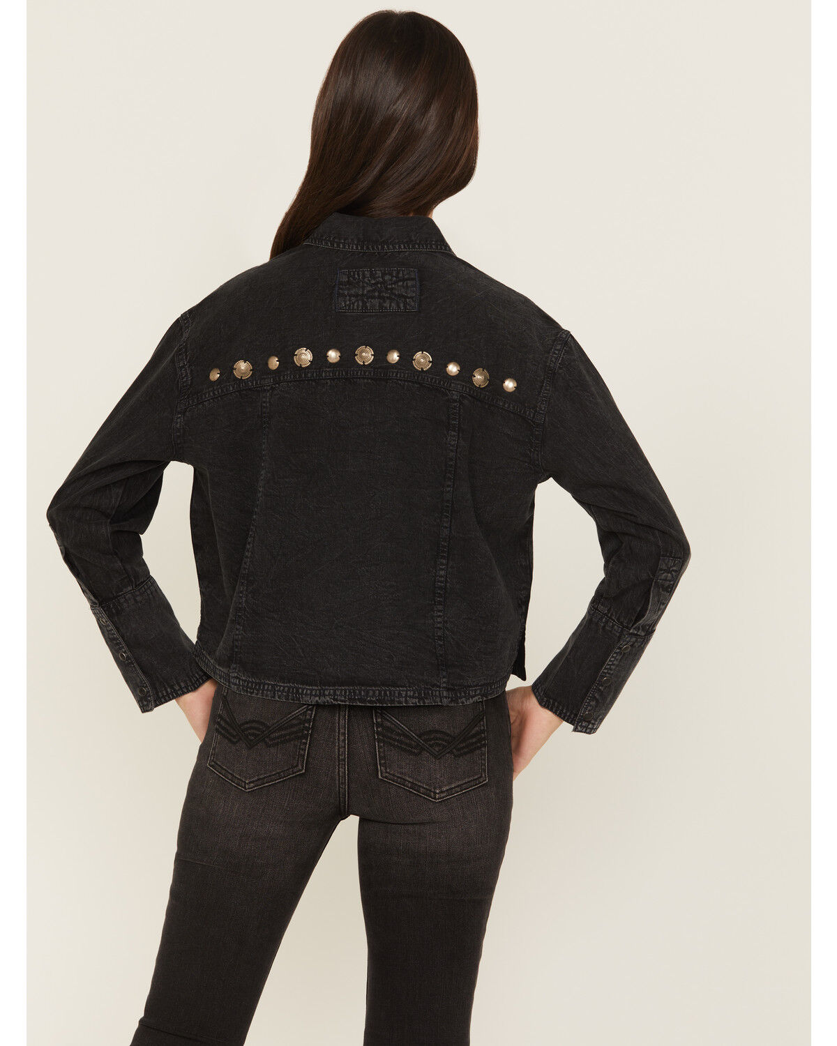 Image #4 - Idyllwind Women's Concho Embellished Long Sleeve Snap Western Shirt, Black, hi-res