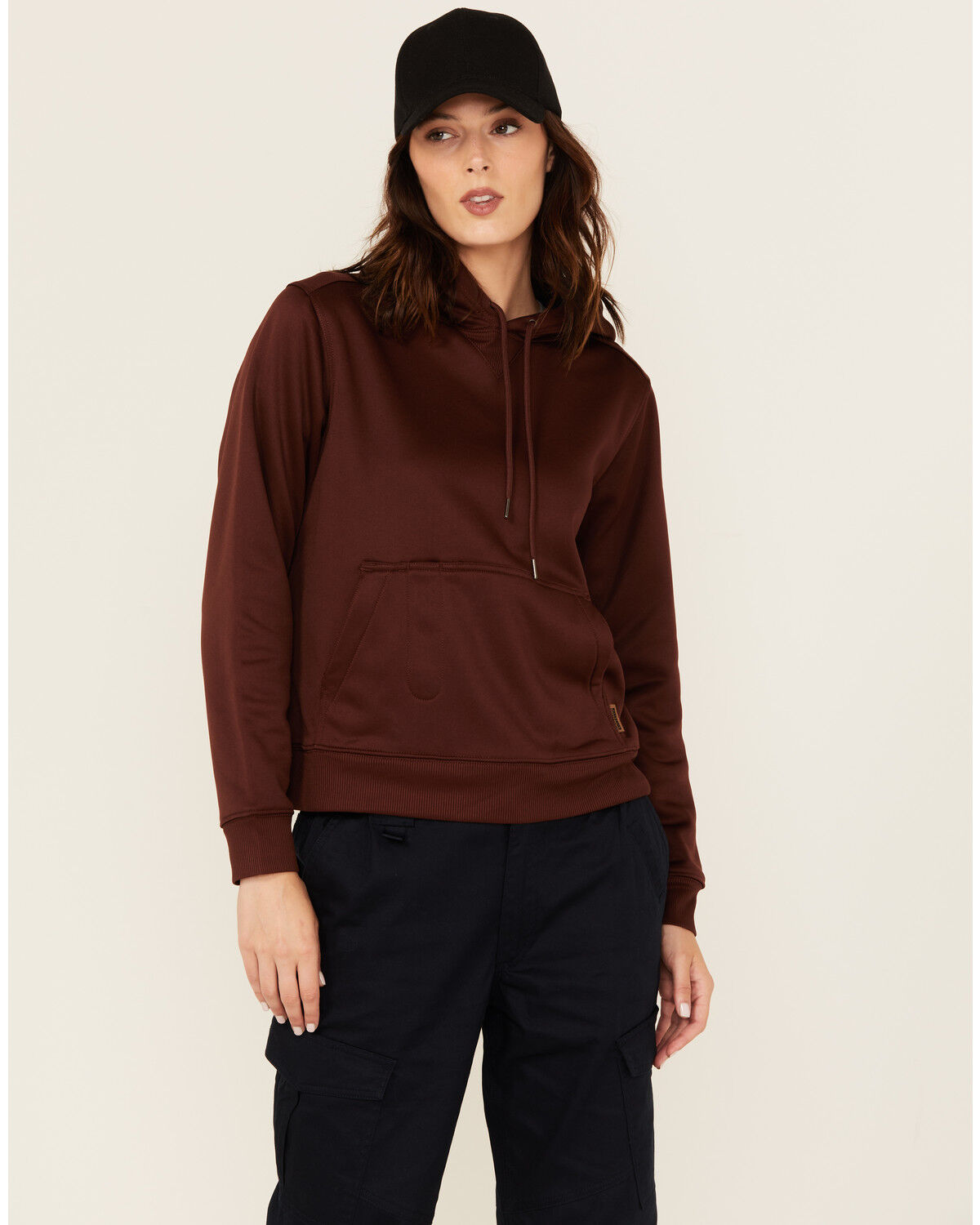 Image #1 - Lucky Brand Workwear Women's Fleece Hoodie, Chocolate, hi-res