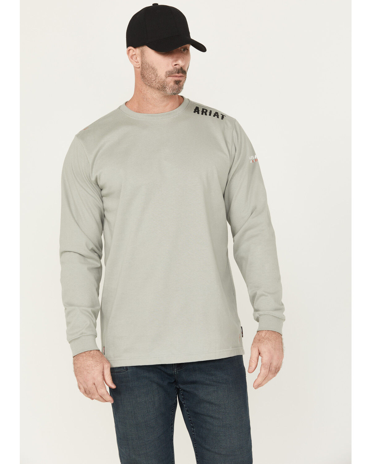 Image #2 - Ariat Men's FR Work Hard Live Free Short Sleeve Pocket Work Shirt, Dark Grey, hi-res