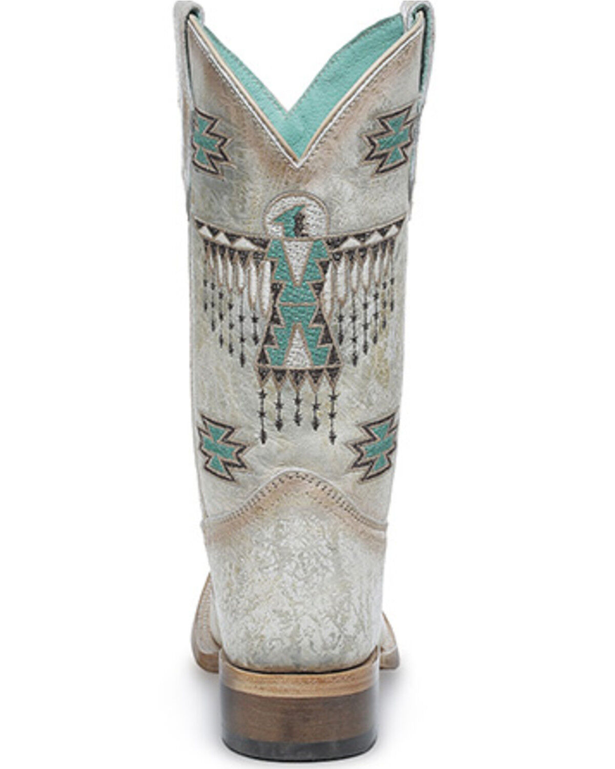 Image #4 - Corral Girls' Embroidered Western Boots - Square Toe, White, hi-res