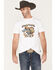 Image #1 - Brixton x Willie Nelson Men's Road Again Graphic T-Shirt, White, hi-res