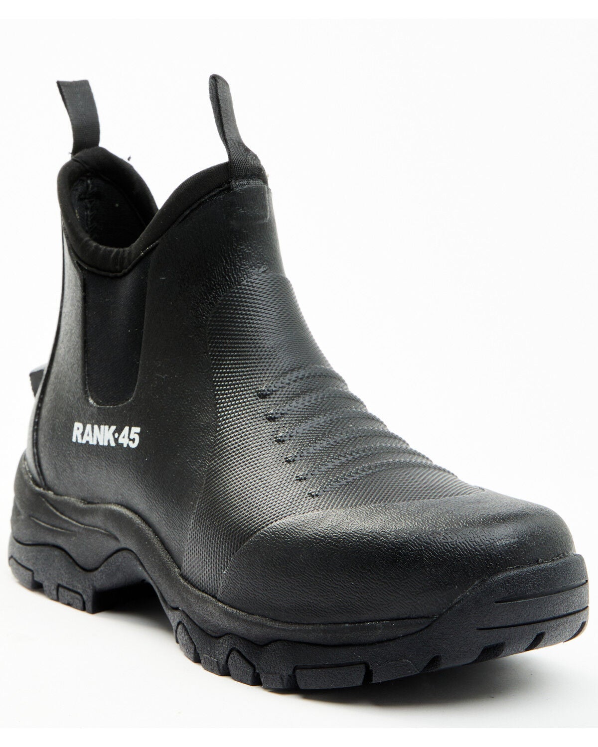 RANK 45&reg; Women's Rubber Ankle Work Boots - Soft Toe, Black, hi-res