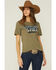 Ranch Dress'n Women's Cowgirl Graphic Tee, Olive, hi-res