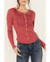 Image #3 - Wrangler Women's Embroidered Long Sleeve Snap Shirt, Light Red, hi-res