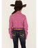 Image #4 - Shyanne Girls' Ditsy Floral Print Long Sleeve Western Pearl Snap Shirt, Wine, hi-res