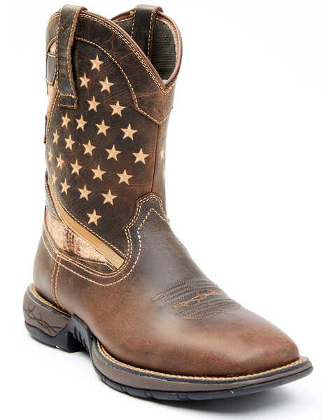 Brothers and Sons Men's Star Lite Performance Western Boots - Broad Square Toe, Brown, hi-res