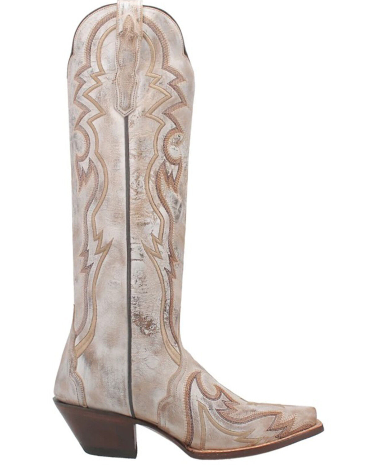 Image #2 - Dan Post Women's 16" Triad Silvie Tall Western Boots - Snip Toe, Ivory, hi-res