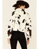 Image #4 - 26 International Women's Cow Print Snap-Front Crop Shirt Jacket, , hi-res