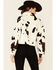 Image #4 - 26 International Women's Cow Print Snap-Front Crop Shirt Jacket , Ivory, hi-res