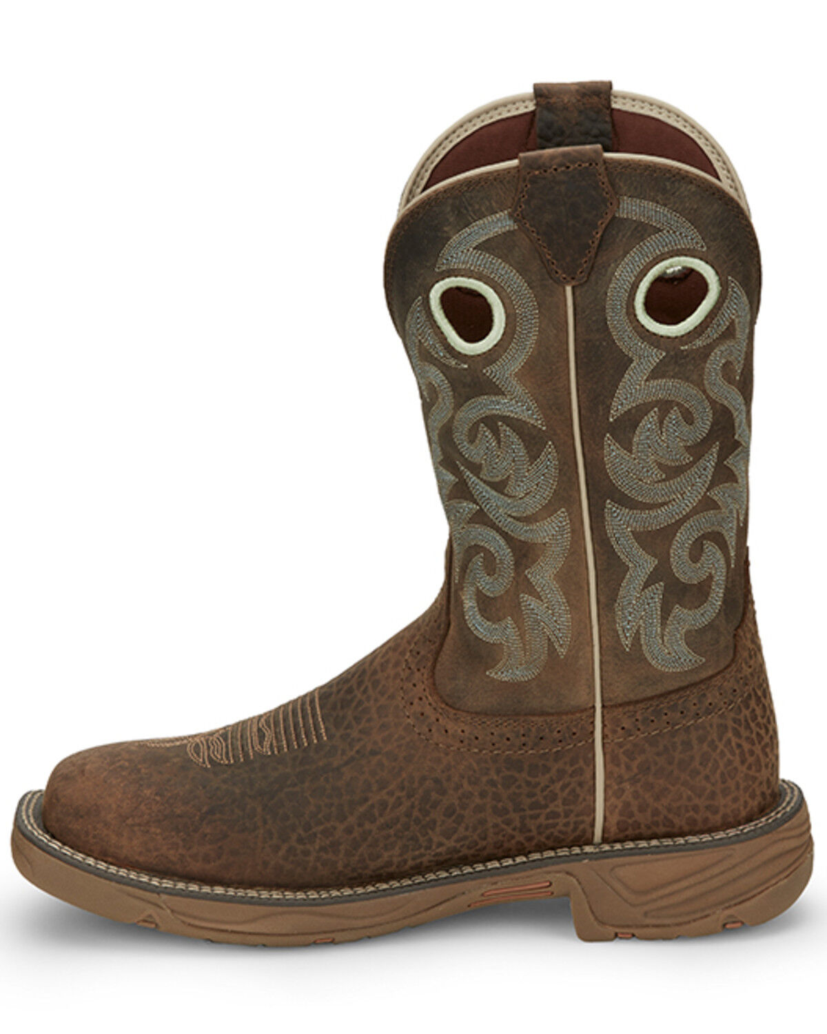 Image #3 - Justin Men's 11" Rush Western Boots - Broad Square Toe, Brown, hi-res