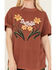 Image #3 - Girl Dangerous Women's Daffodil Floral Boyfriend Graphic Tee, Rust Copper, hi-res