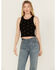 Image #1 - Discreture Women's Western Embroidered Cropped Tank, Black, hi-res