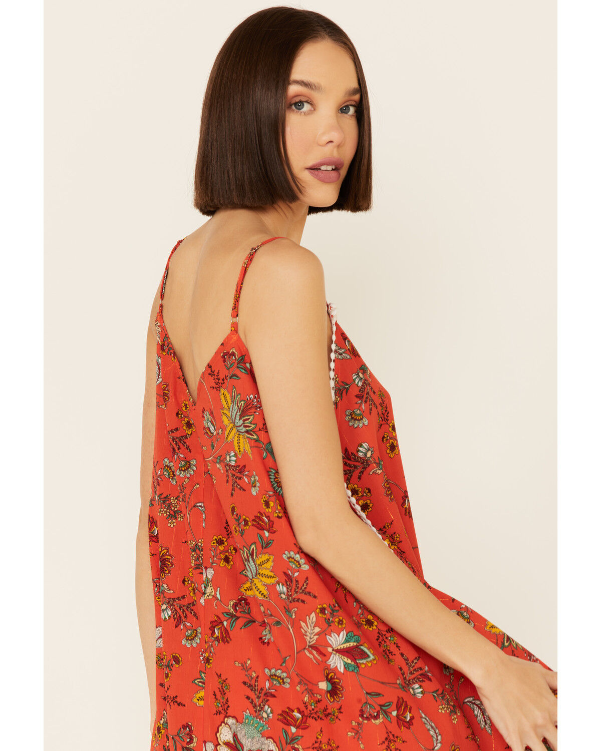 Image #5 - Molly Bracken Women's Floral Print Hanky Mini Dress, Red, hi-res