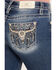 Image #2 - Miss Me Women's Medium Wash Mid Rise Steer Head 34" Bootcut Stretch Denim Jeans, Medium Wash, hi-res