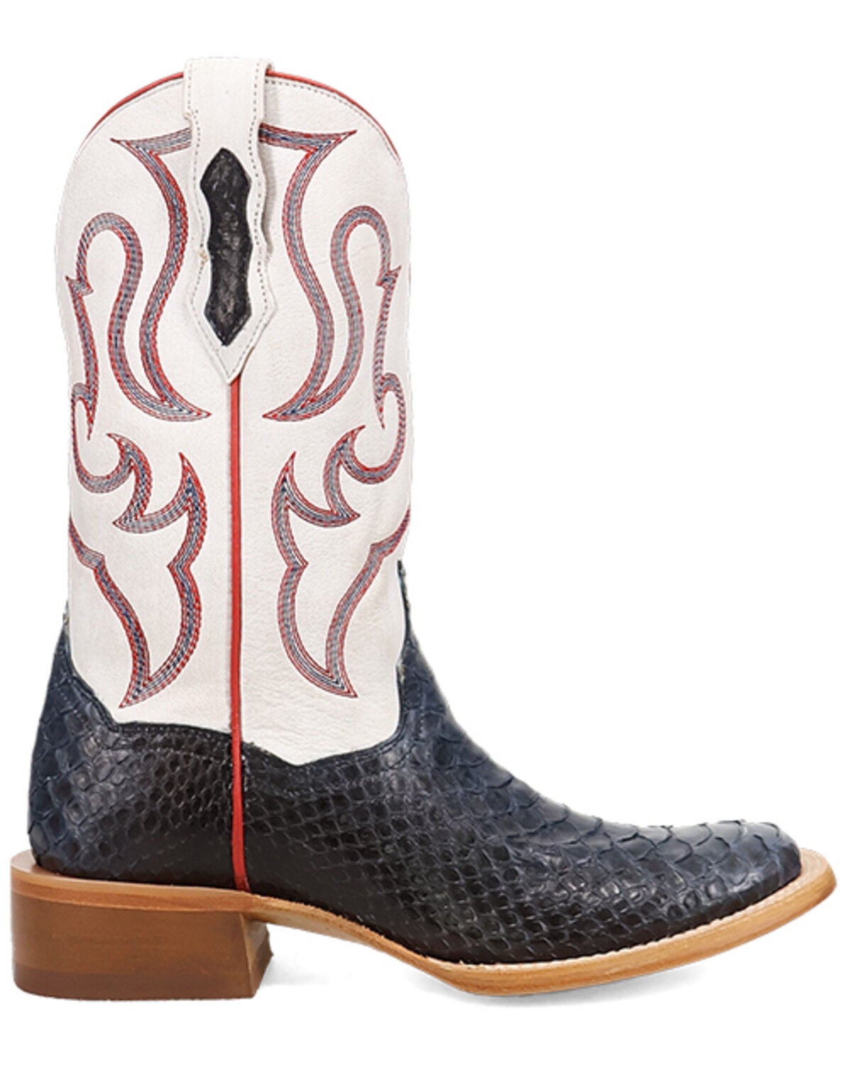 Image #2 - Dan Post Women's Penny Exotic Python Western Boots - Broad Square Toe, Blue, hi-res
