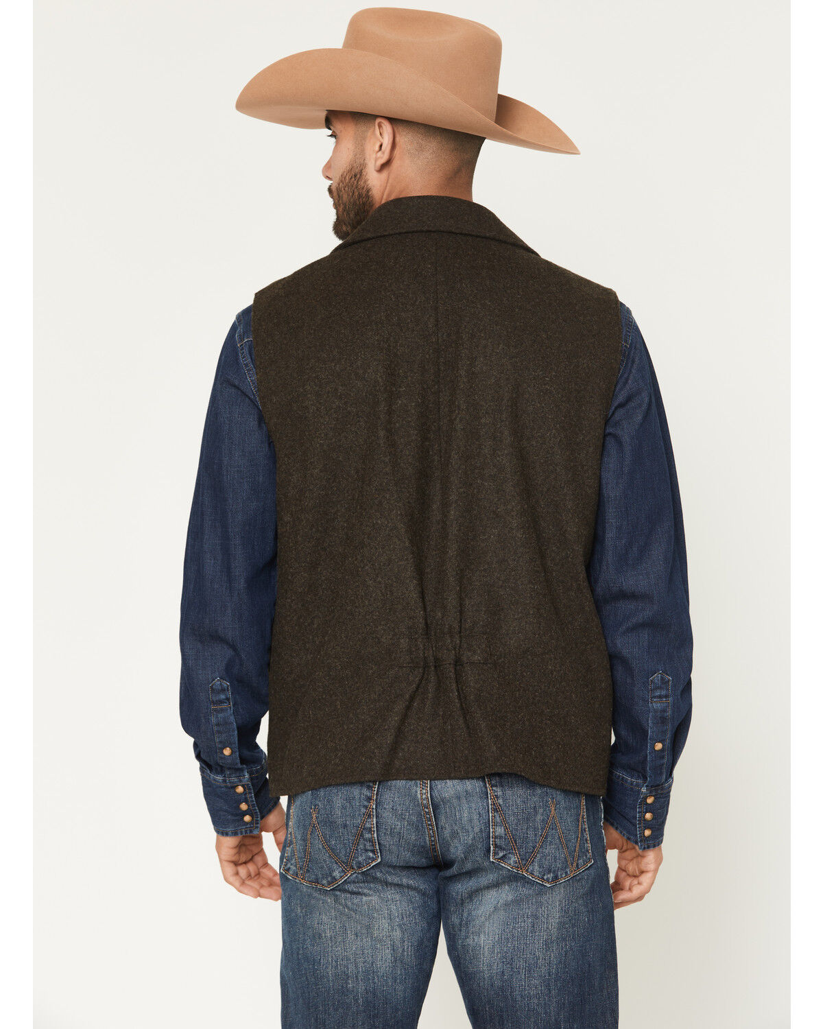 Image #8 - Powder River Outfitters Men's Wool Button-Down Vest, Dark Brown, hi-res