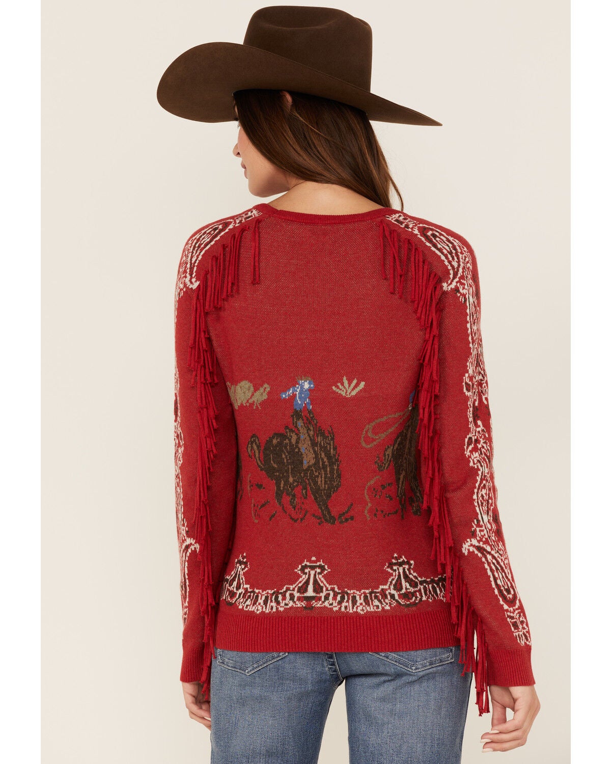 Tasha Polizzi Women's Fringe Western Howdy Sweater