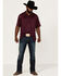 Image #2 - RANK 45&reg; Men's Gazer Textured Solid Short Sleeve Polo Shirt, Purple, hi-res