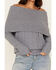 Image #3 - Shyanne Women's Off The Shoulder Cable Knit Sweater, Slate, hi-res