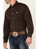Cinch Men's Solid Brown Button Down Long Sleeve Western Shirt , Brown, hi-res