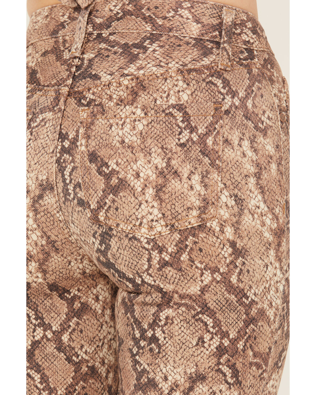 Image #5 - Shyanne Women's High Rise Snake Print Super Flare Jeans, Taupe, hi-res