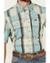 Image #3 - Wrangler Men's Plaid Print Short Sleeve Performance Western Shirt, Turquoise, hi-res