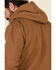 Carhartt Men's Washed Duck Sherpa-Lined Zip-Front Work Hooded Jacket - Tall, Brown, hi-res