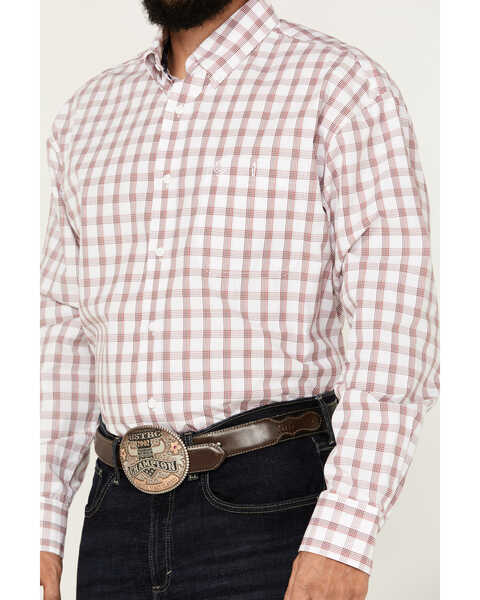 Image #3 - George Strait by Wrangler Men's Checkered Print Long Sleeve Button-Down Shirt, White, hi-res
