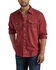 Image #1 - Wrangler Retro Men's Premium Solid Long Sleeve Snap Western Shirt , Dark Red, hi-res