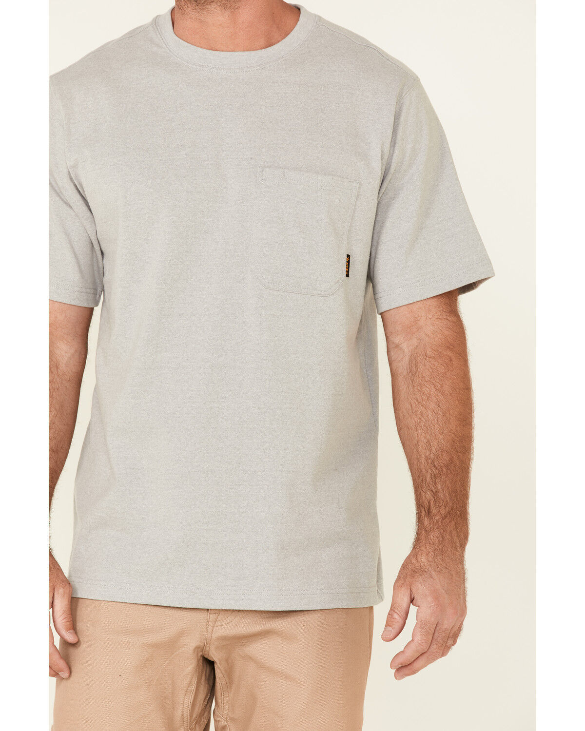 Image #3 - Hawx Men's Solid Light Gray Forge Short Sleeve Work Pocket T-Shirt, Light Grey, hi-res