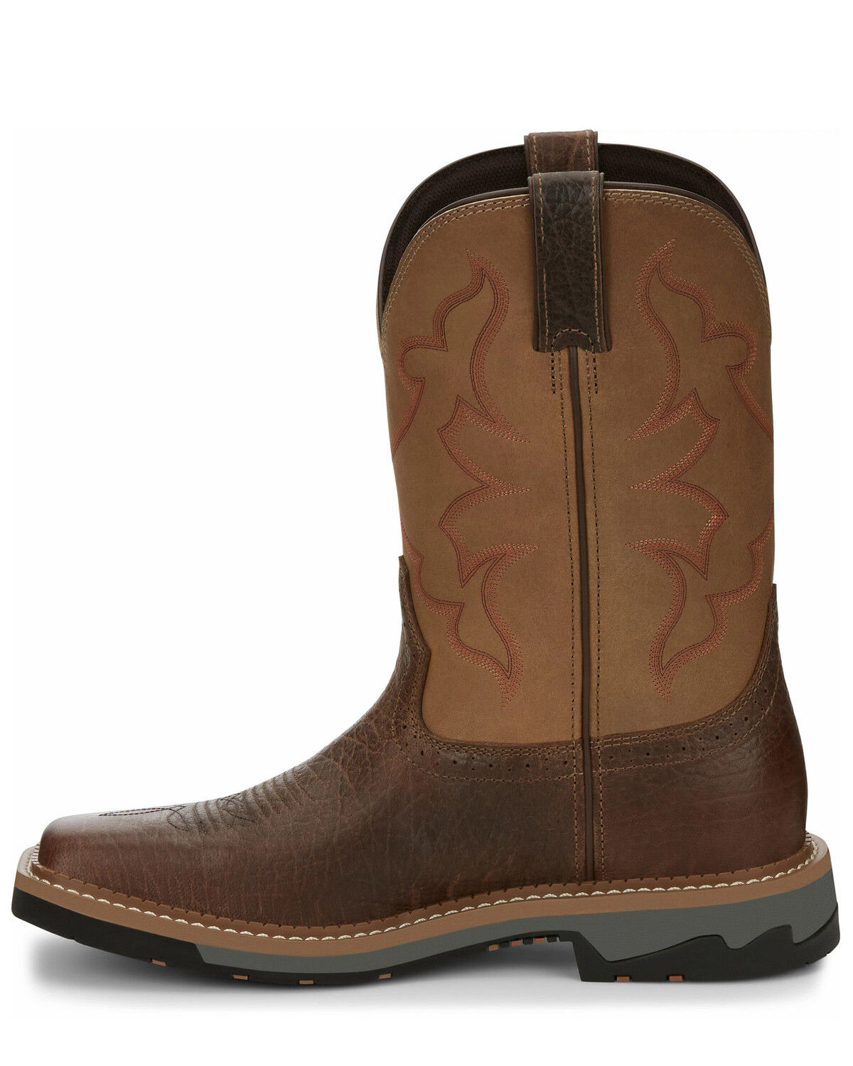 Image #3 - Justin Men's Boot Barn Exclusive Carbide Western Work Boots - Soft Toe, Brown, hi-res