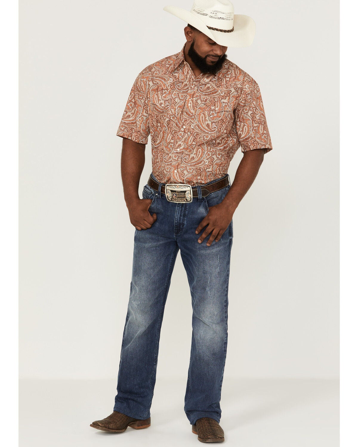 Roper Men's Dusty Trail Paisley Print 