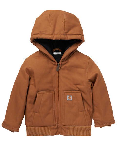 Carhartt Boys' Insulated Active Hooded Jacket, Brown, hi-res
