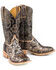 Tin Haul Women's Golden Horns Western Boots - Broad Square Toe, Brown, hi-res