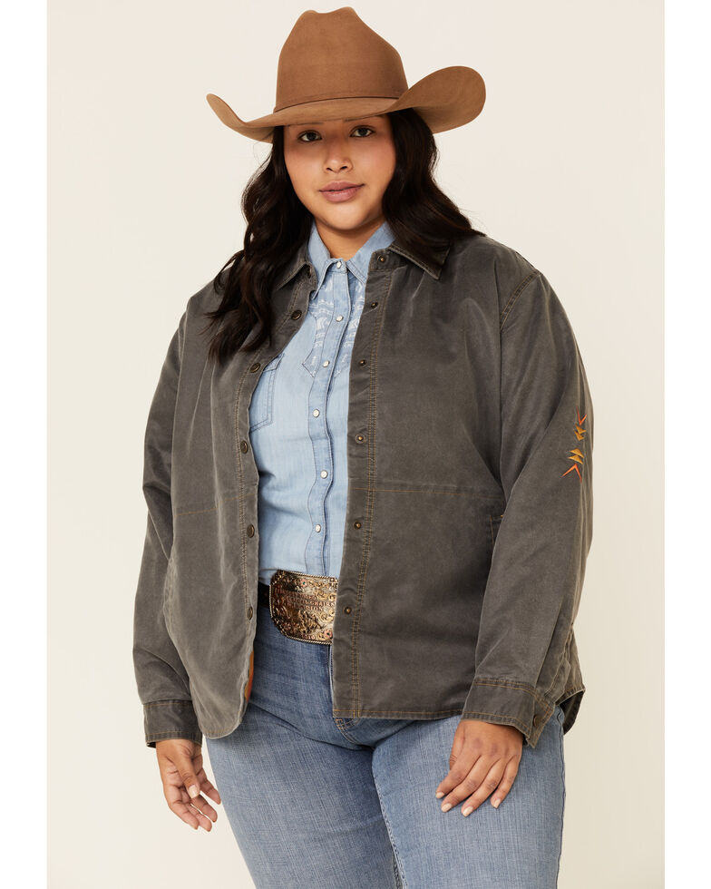 Outback Trading Co. Women's Ash Lightweight Shirt Jacket - Plus, Black, hi-res