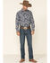 Image #2 - Rock & Roll Denim Men's Paisley Print Long Sleeve Western Shirt, Navy, hi-res
