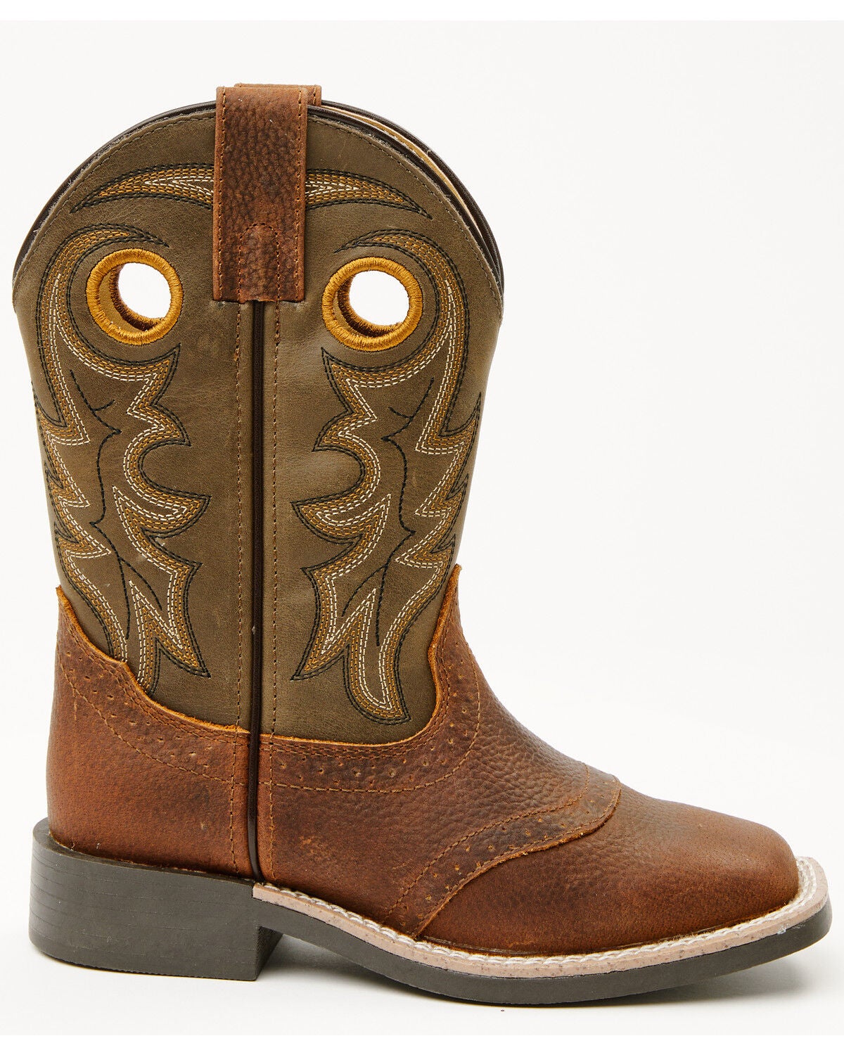 Image #2 - Cody James Boys' Buck Western Boots - Broad Square Toe, Olive, hi-res